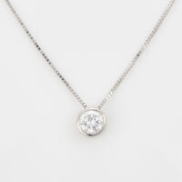 18ct White Gold, .63cts Diamond Slider Pendant. on a 9ct White Gold Chain