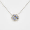 Tiffany & Co.’s Montana Platinum, .25ct Sapphire and .10ct Diamond Pendant with Box