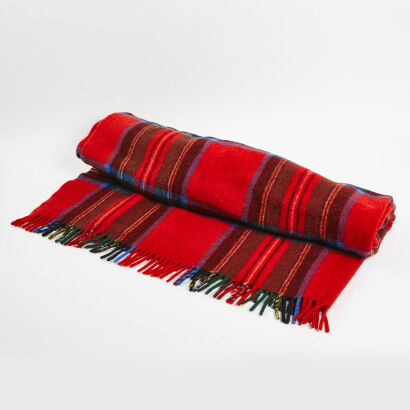 A Vintage Tartan Wool Rug