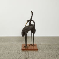 A Life Size Crane Bird Statue