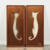 A Pair Of Roy Sinclair Copper Cat Wall Hangings