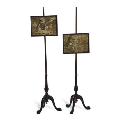Two Victorian Fire Screens