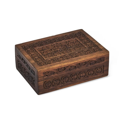 A Floral Carved Trinket Box