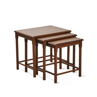 A&nbsp;Nest of Three Teak Tables by Toften M&oslash;belfabrik