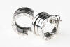 A pair of Bulgari white gold earclips. Stamped and marked 750. 9mm wide. Weight 15.1 grams. Width of curve 17mm.