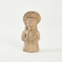 A Pre-Columbian Ceramic Bust of a Female Deity