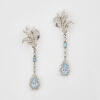 14ct White Gold, Vintage, Day and Night, Blue Topaz and Diamond Earrings