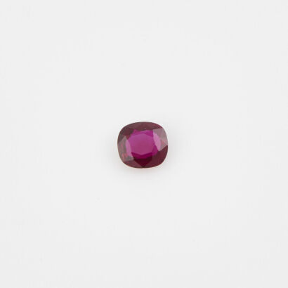 A loose Cushion Cut, .85cts Ruby Gemstone