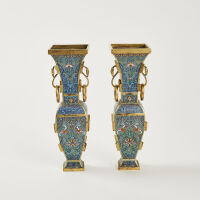 A Pair of Chinese Cloisonne Vases