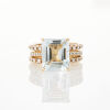 18ct Yellow Gold, 5.49ct Aquamarine and .18ct Diamond Ring with Sleeved 14ct Yellow Gold .50ct Diamond Bands