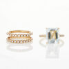 18ct Yellow Gold, 5.49ct Aquamarine and .18ct Diamond Ring with Sleeved 14ct Yellow Gold .50ct Diamond Bands - 2