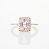 18ct Rose Gold, 2.56ct Kunzite and .26ct Diamond Ring