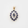 10ct Yellow Gold, .50ct Sapphire and .04ct Diamond Pendant