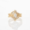 14ct Yellow Gold, .50ct Marquise/Round Brilliant cut Diamond Cluster Ring