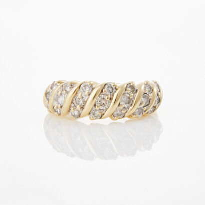 14ct Yellow Gold, 1.25ct Diamond Dress Ring