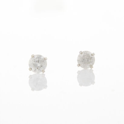 14ct White Gold, 1.37ct Diamond Stud Earrings