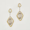 18ct White Gold, .25ct Diamond, 1.00ct Yellow Sapphire and 7.00ct Smokey Quartz Drop Earrings