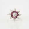 14ct White Gold, .65ct Ruby and .90ct Diamond Ring