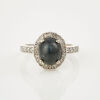 14ct White Gold, 5.00ct Sapphire and .50ct Diamond Ring