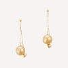 18ct Yellow Gold, 10mm Burmese South Sea Pearl Drop Earrings