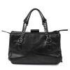 Chanel Black Leather Frame Tote Bag - 5