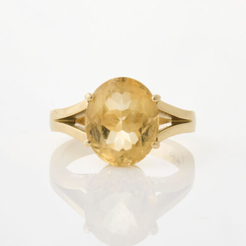 18ct Yellow Gold, 3.50ct Citrine Solitaire Ring