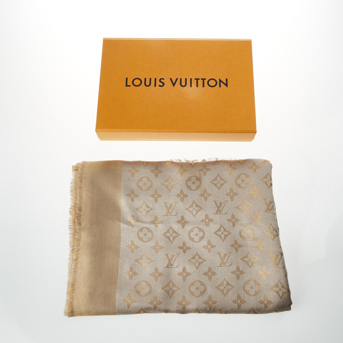 Sold at Auction: Louis Vuitton, LOUIS VUITTON, MONOGRAM SHINE SCARF