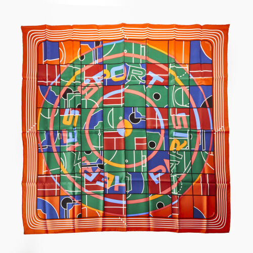 Hermès, 90cm Sport 100% Silk Scarf - Near New