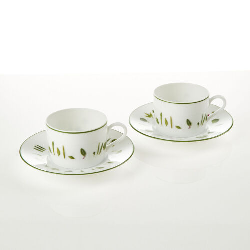 Hermès Mesclun Set of Two Cups and Saucers with Box