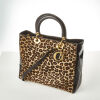 Christian Dior Leopard Print Lady Dior Bag with Removeable Shoulder Strap