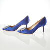 Manolo Blahnik Satin Hangisi 70 Heels with Box, Size 37 1/2 - Near New - 2