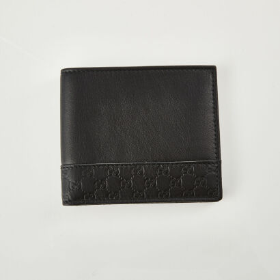 Gucci Black Leather GG Wallet with Box - Near New