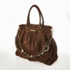 Miu Miu Brown Suede Scamosciato Crystal Strap Bag