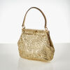 Dolce & Gabbana Metallic Gold Brocade Fabric Sara Frame Bag