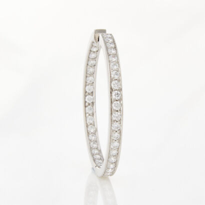 14ct White Gold, Single Diamond Hoop of 1.30cts Total