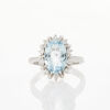 18ct White Gold, 2.25ct Aquamarine and .20ct Diamond Ring