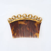 14ct Yellow Gold, 1.26ct Diamond Set Tortoise Shell Comb