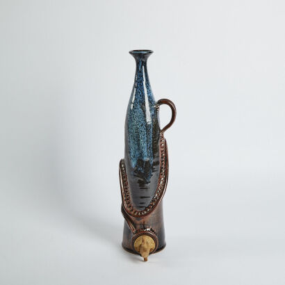 A Tall Sculptural Ceramic Wine Jug
