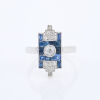 14ct White Gold, Art Deco Style, 1.20ct Sapphire and .34ct Diamond Ring