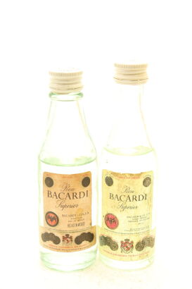 (1) A Selection of 2x Bacardi Rum Miniatures (Sold As One Lot)