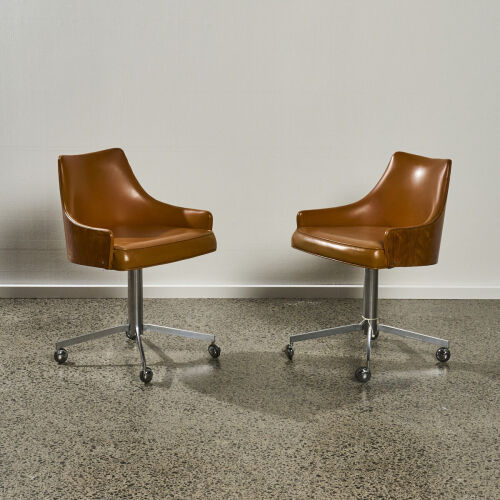 A Pair of Milo Baughman Tub Swivel Chairs