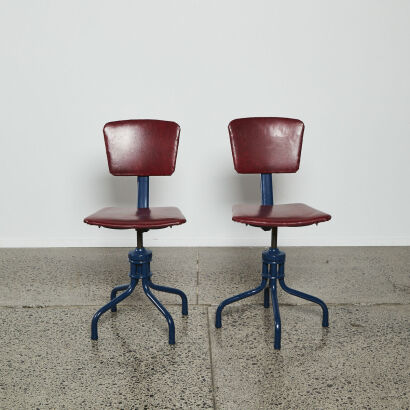 A Pair Of Vintage Machinists Chairs