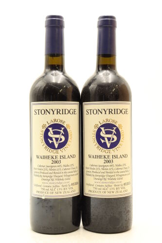 (2) 2003 Stonyridge Vineyard Larose, Waiheke Island