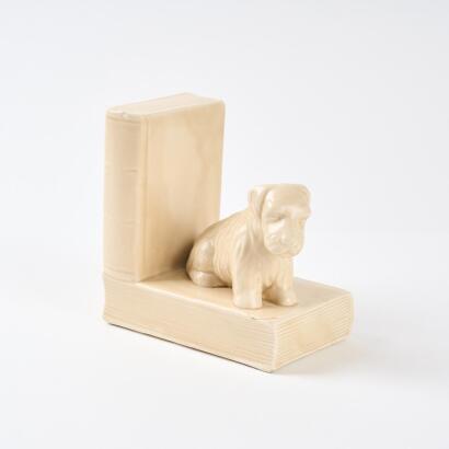 A Ceramic Dog Bookend