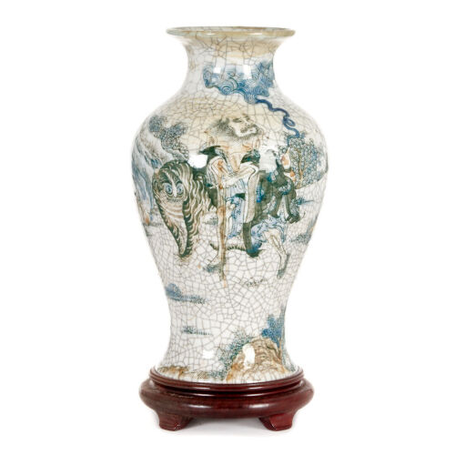 A Tall Crackle Glaze Vase Stand