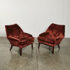 A Pair Of Low Slung American Mid-Century Chairs In The Style Of Adrian Pearsall Newly Upholstery - 2