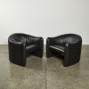 A Pair Of Jules Huemann Black Leather Tub Chairs For Metropolitan USA - 2