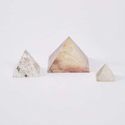 A Set Of Three Marble Pyramids