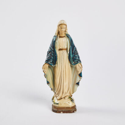 A Small Plaster Virgin Mary Statuette