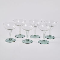 A Set Of Six Hollow Stem Coupes With Green Feet